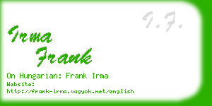 irma frank business card